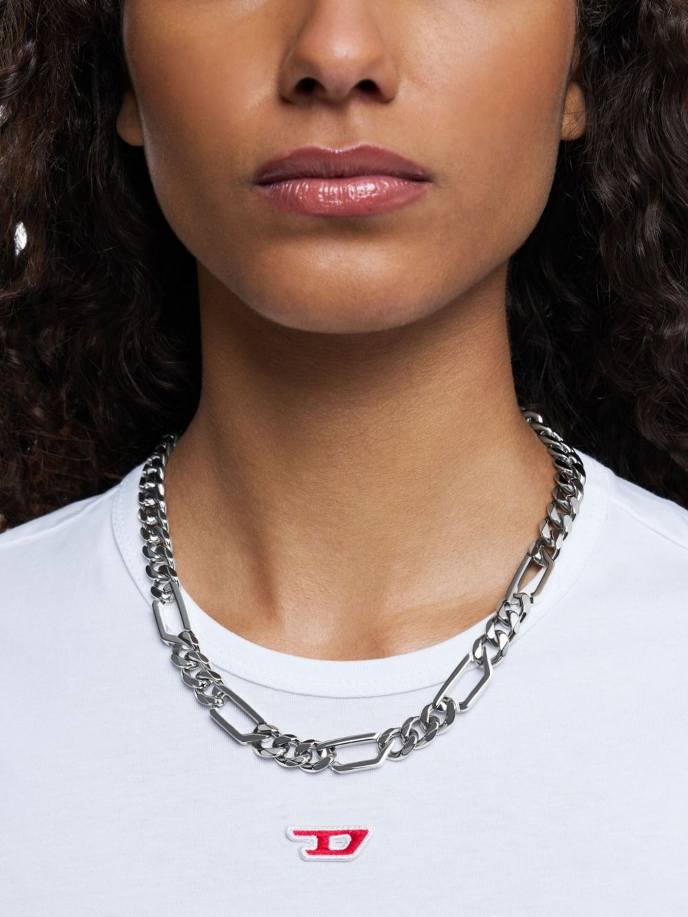 steel chain-link necklace - 2