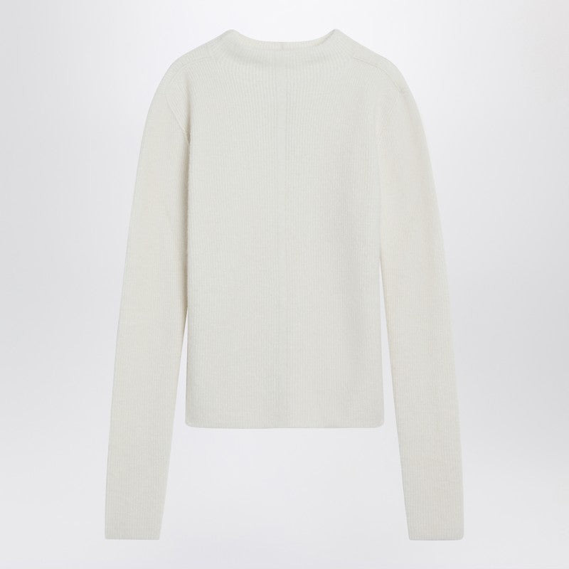 Rick Owens White Ribbed Alpaca Blend Sweater Men - 1