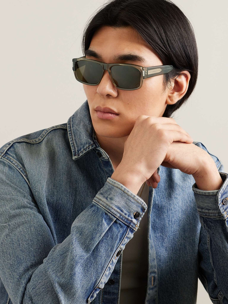 SAINT LAURENT New Wave Rectangular-Frame Acetate Sunglasses outlook