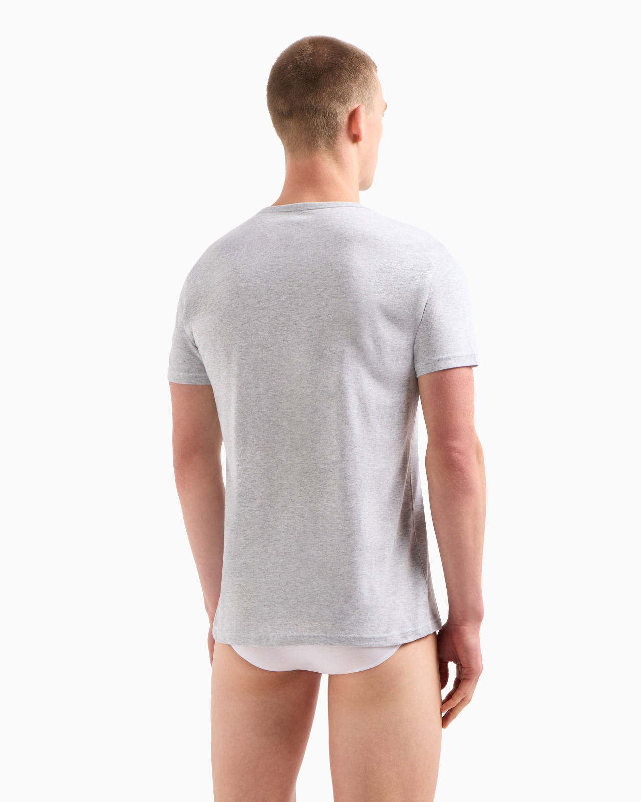 Two-pack of regular-fit, pure cotton, V-neck underwear T-shirts - 3