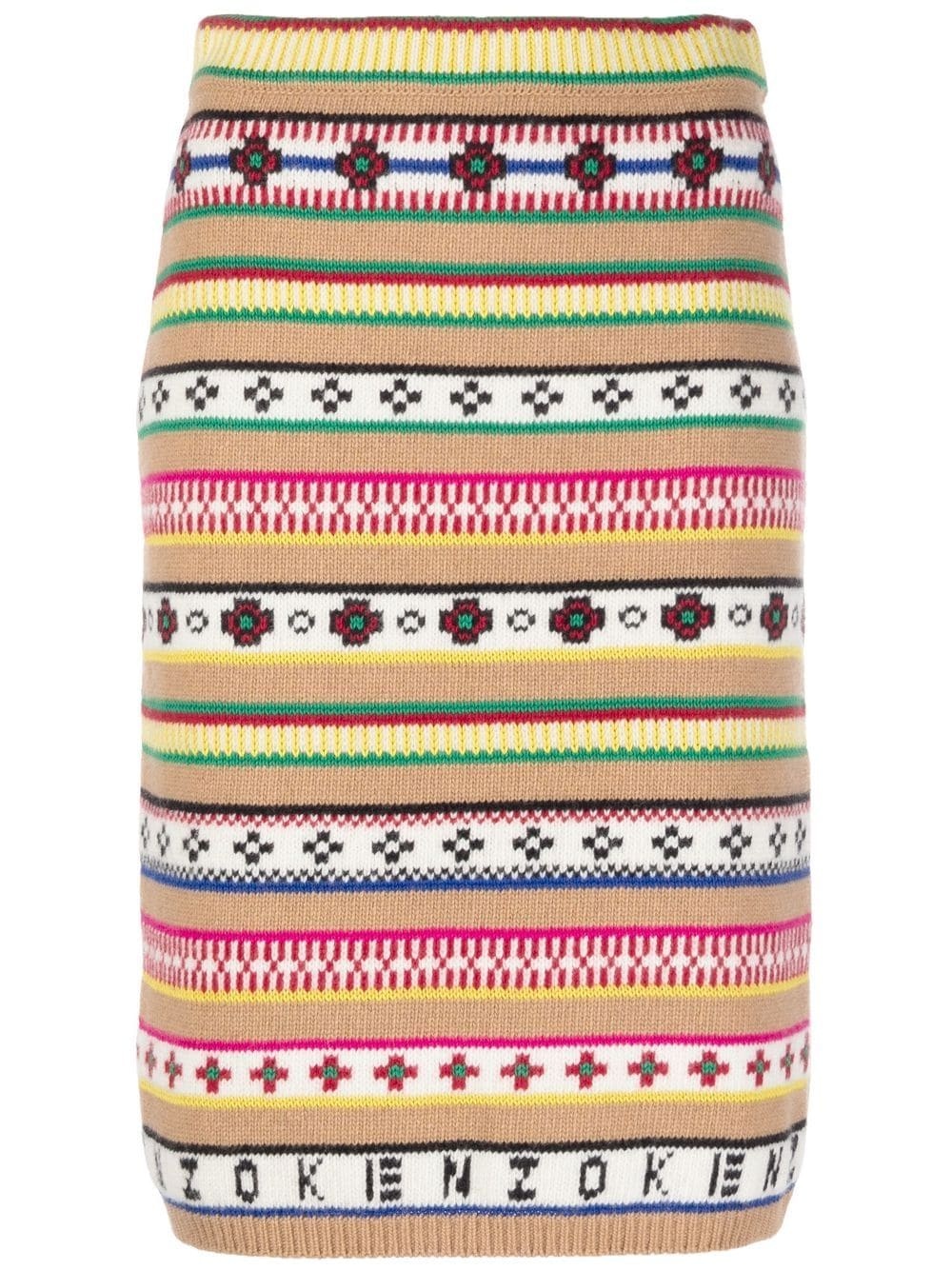 intarsia-knit high-waisted skirt - 1