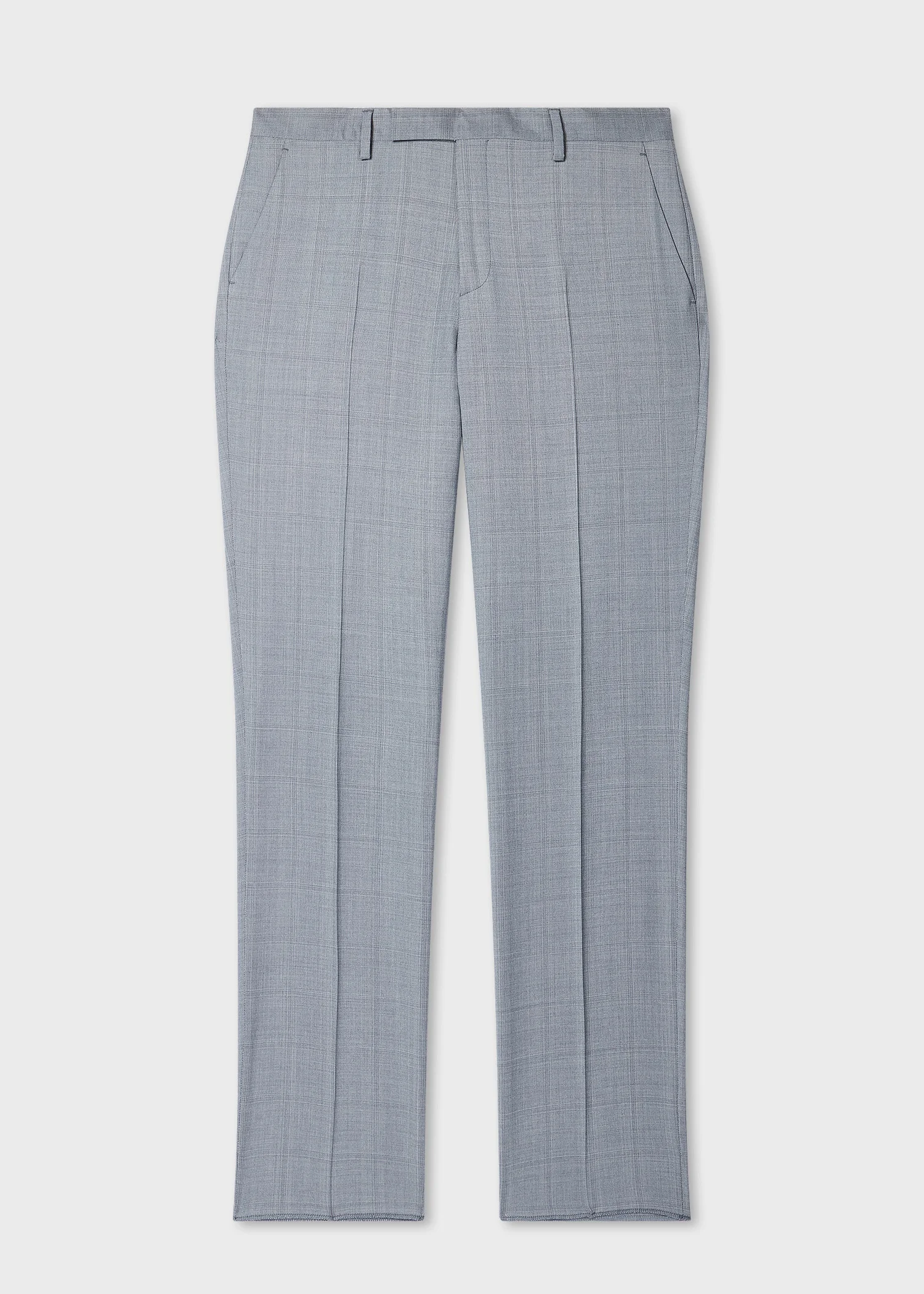 Grey 'Zelander' Check Wool Trousers - 1
