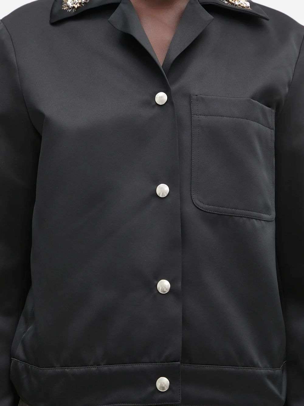 embellished-collar jacket - 5
