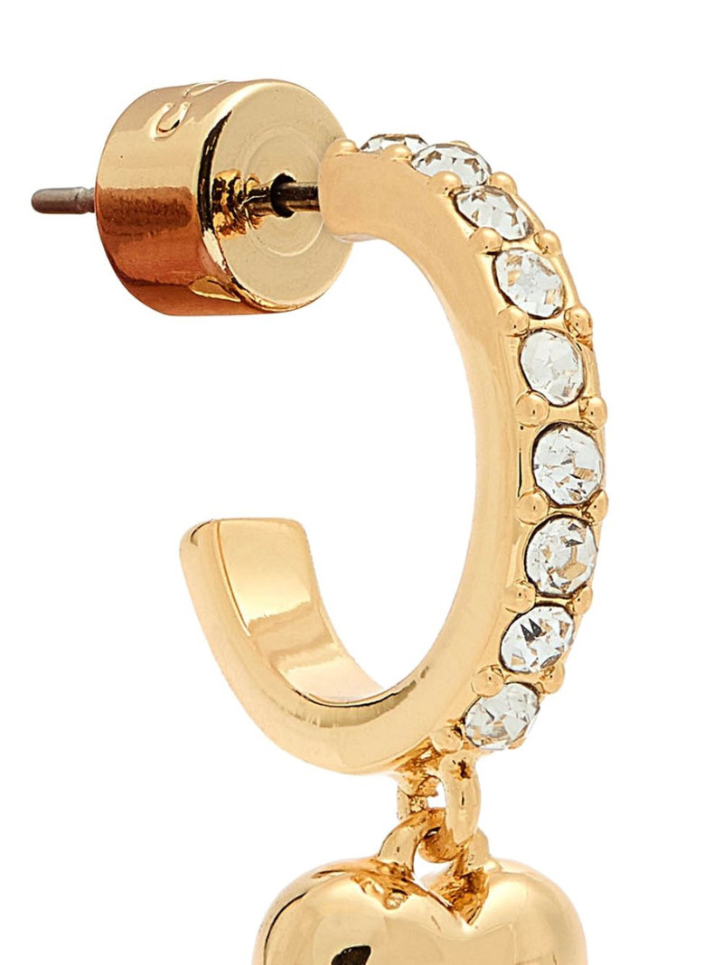 COACH heart crystal-embellished hoop earrings outlook