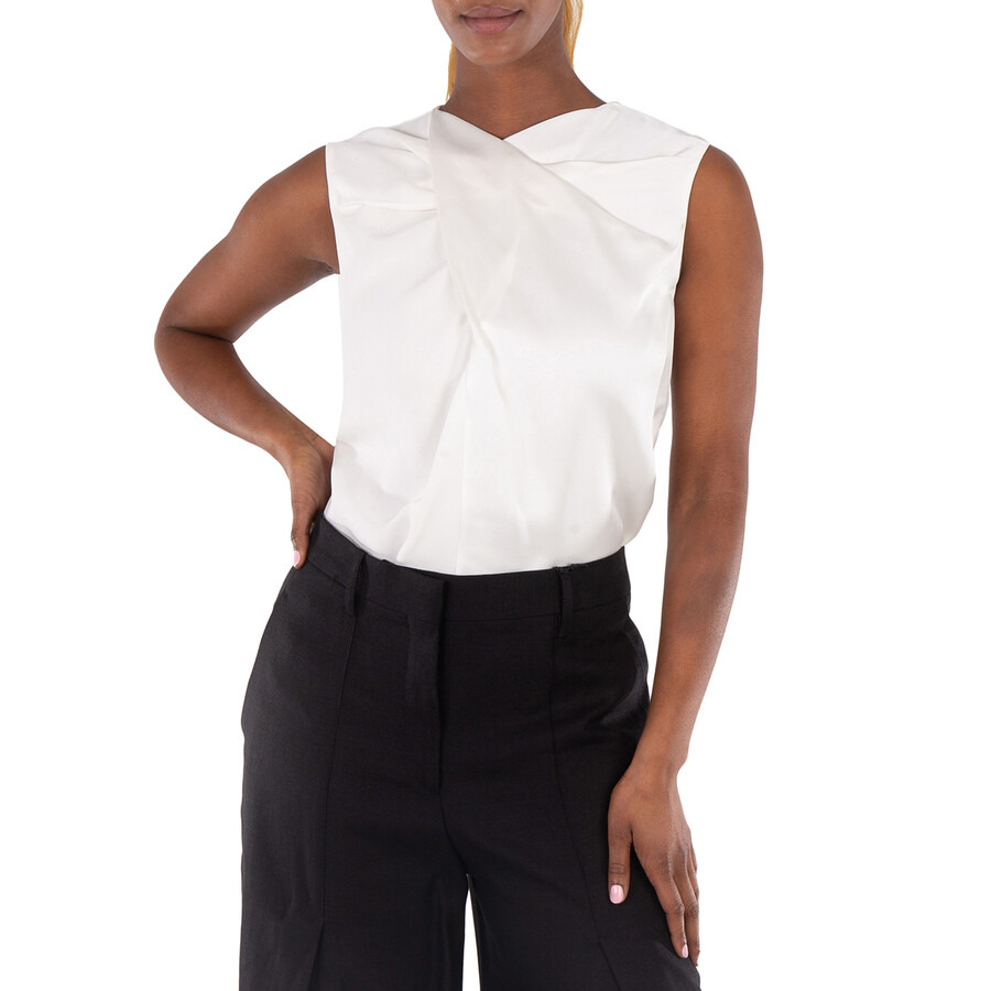 Burberry Draped Satin-back Crepe Top - 3