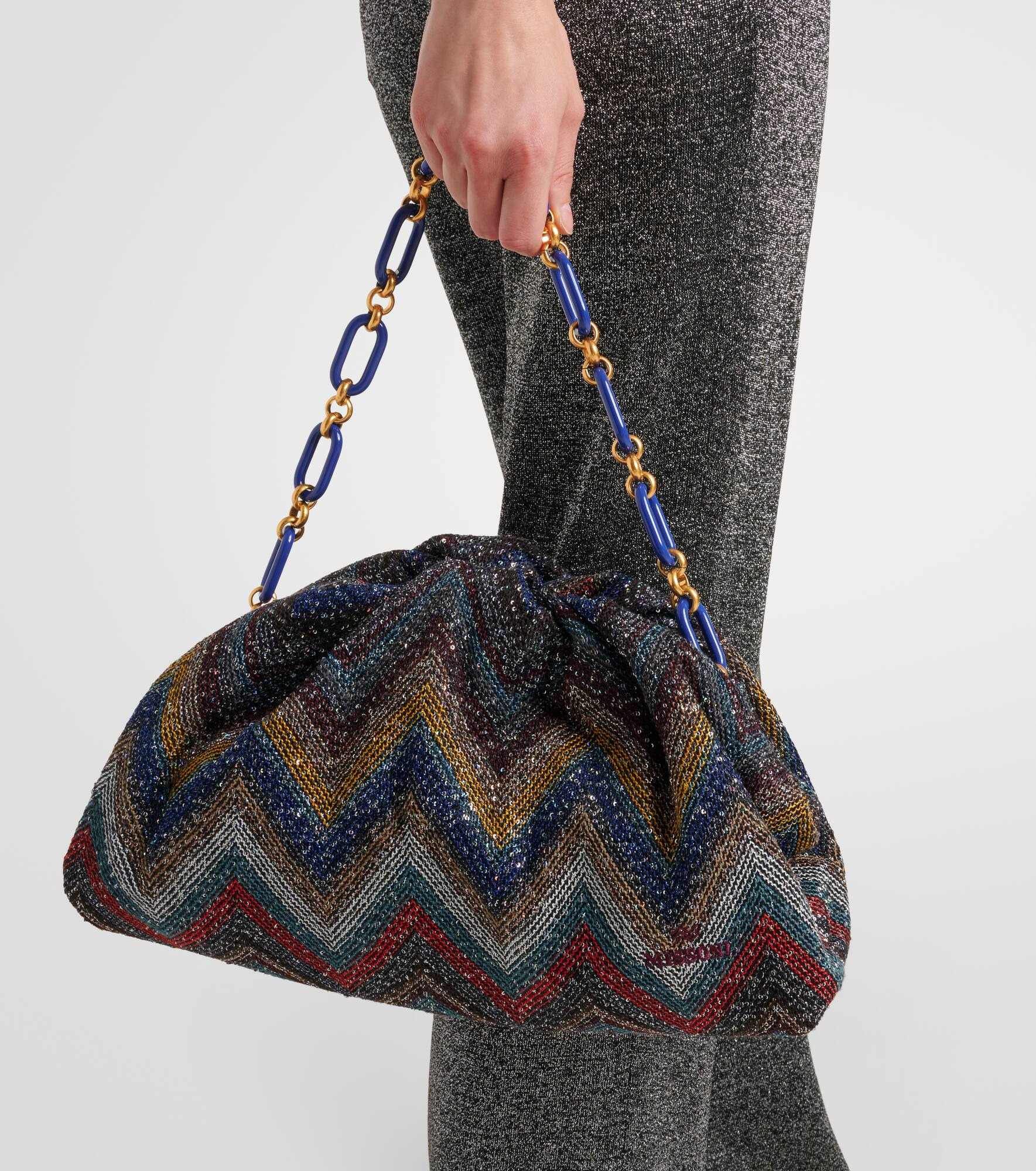 Zigzag Medium beaded shoulder bag - 2