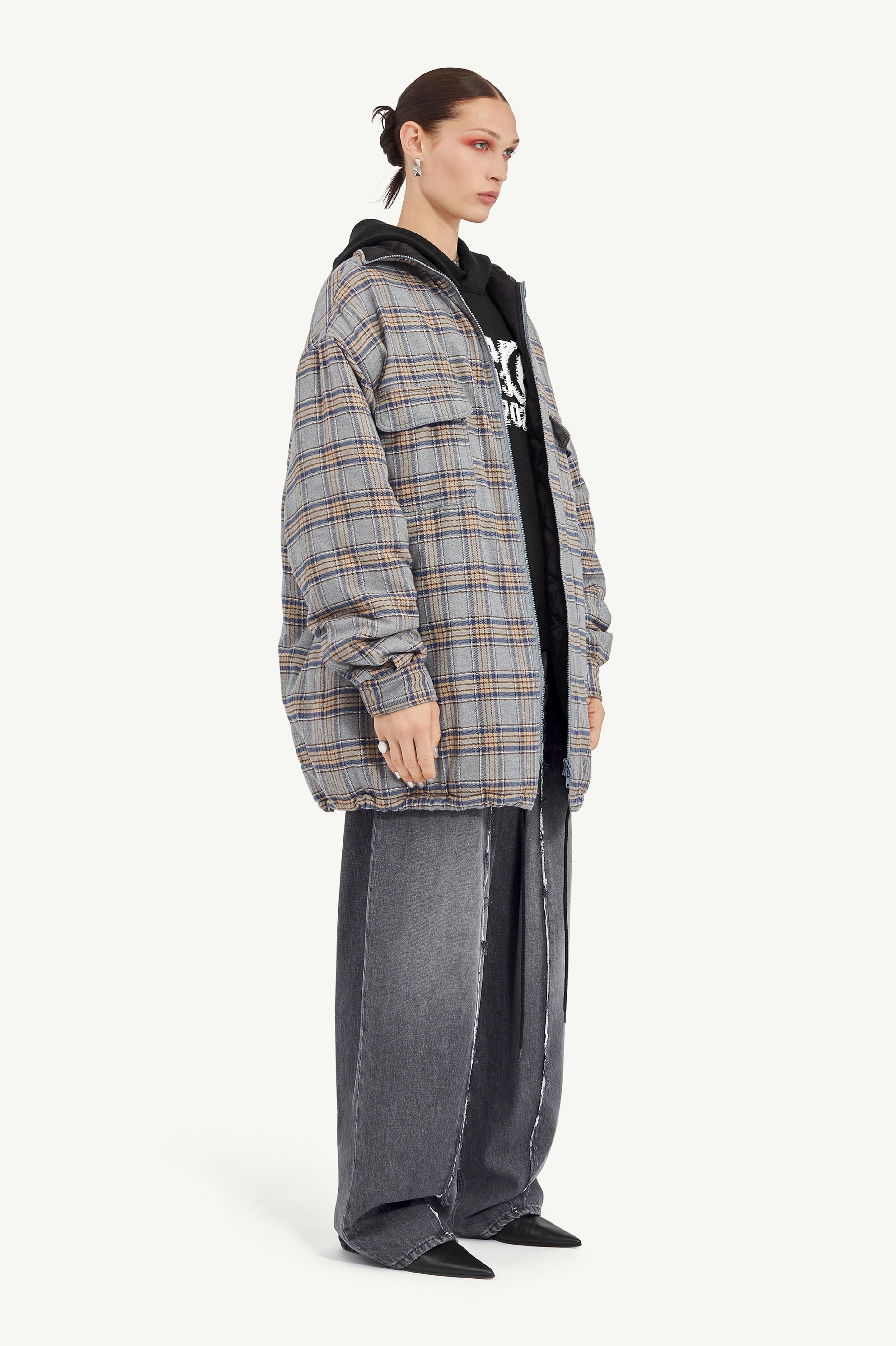 Quilted Checked Flannel Jacket - 3