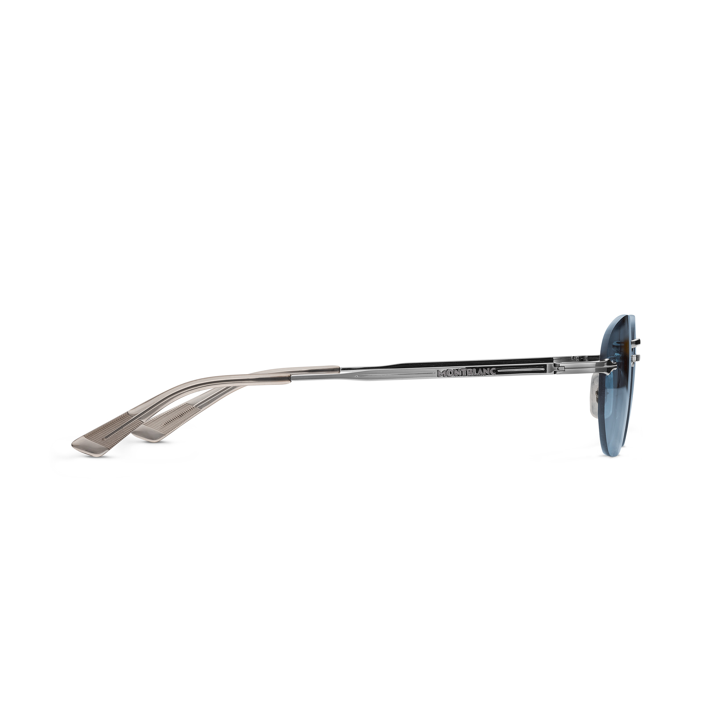Rectangular Sunglasses with Silver-Colored Metal Frame - 2