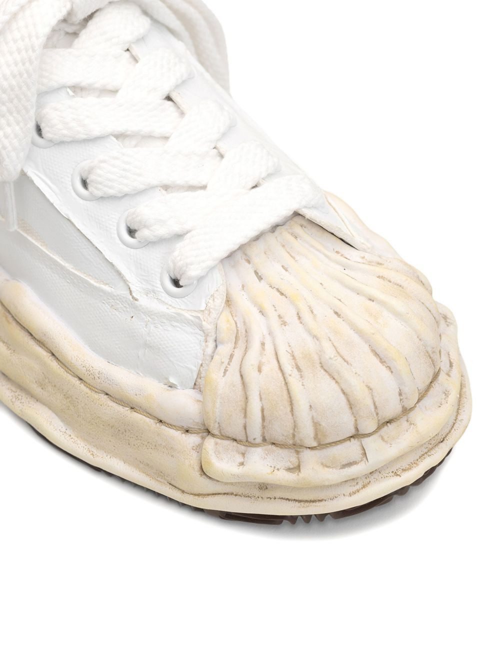 torn-film attached canvas sneakers - 3