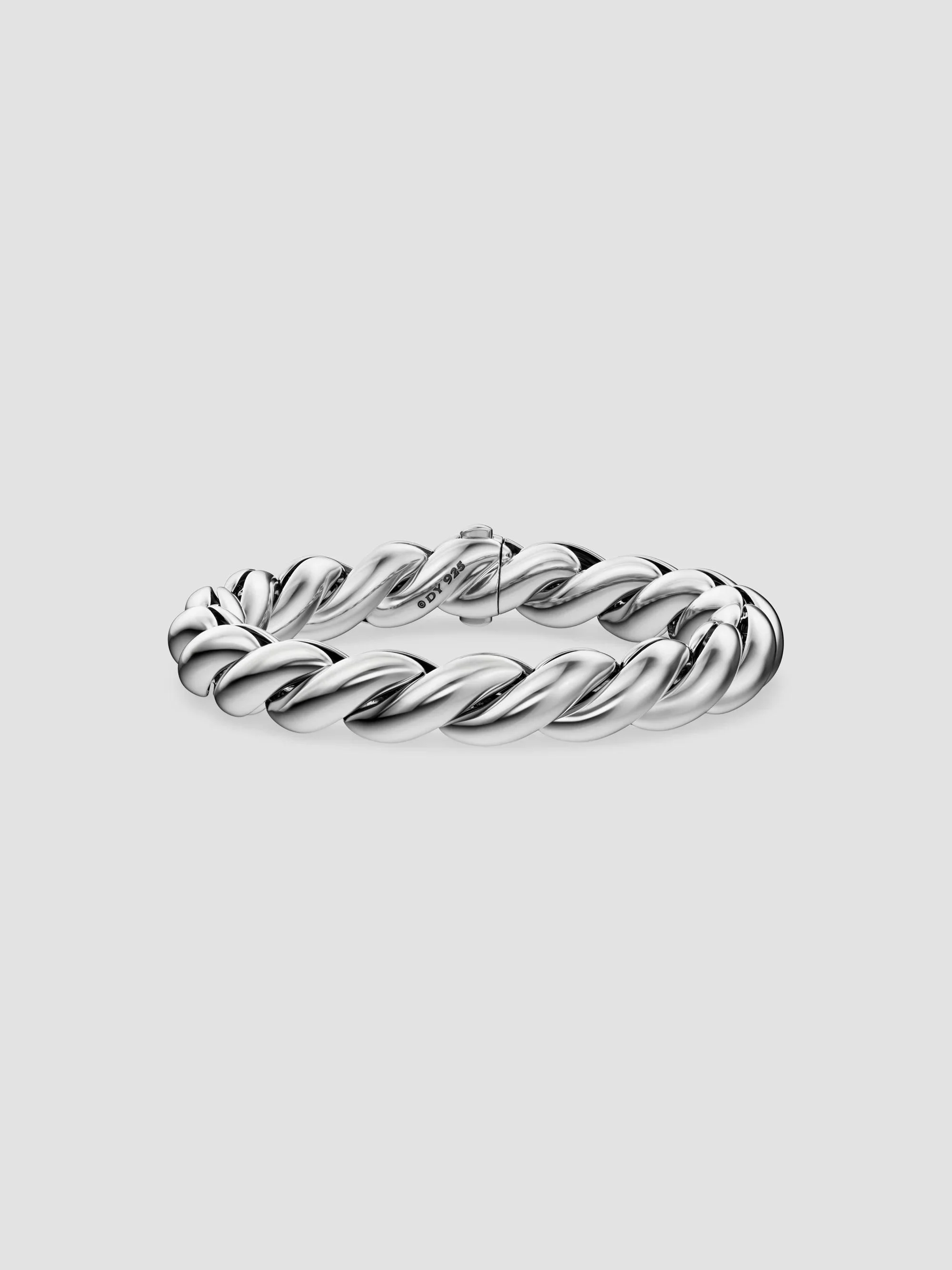 Women's Sculpted Cable Chain Bracelet in Sterling Silver, 10MM - Silver - 1