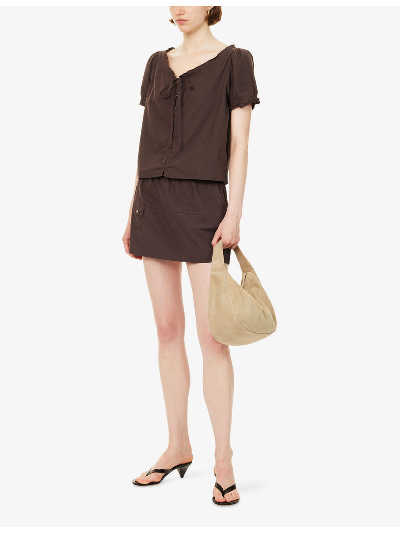 DEIJI STUDIOS Scoop-Neck Short-Sleeve Cotton Top outlook