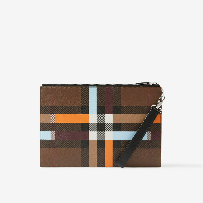 Colour Block Check Zip Pouch 3