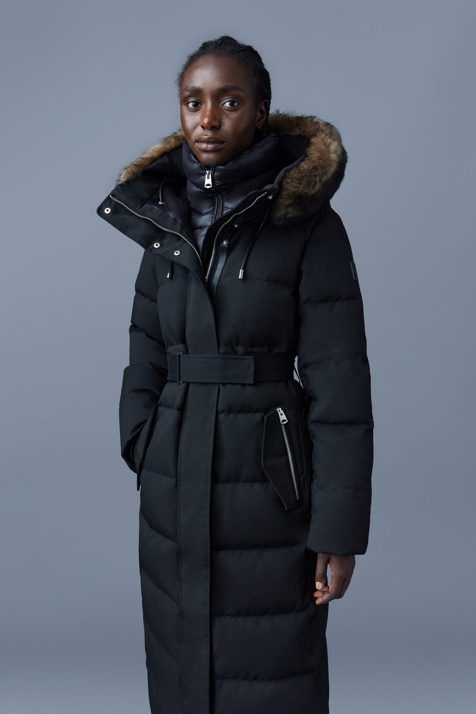 SHYLA 2-in-1 down coat with removable bib and sheepskin trim - 5