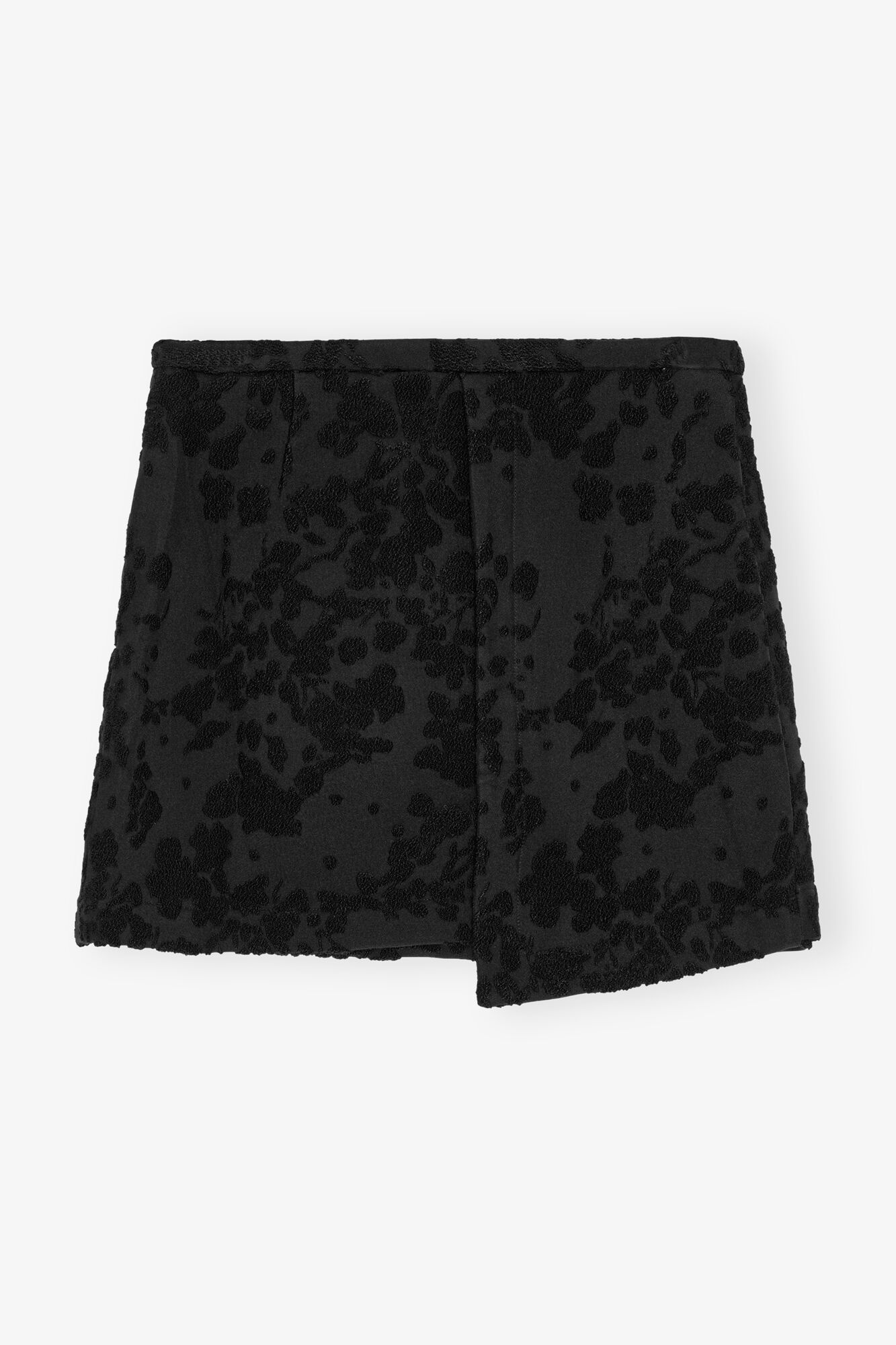 BLACK BOUCLE JACQUARD SUITING MINI SKIRT - 5
