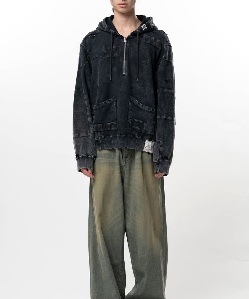 Bleached Repair Half Zip Hoodie 3