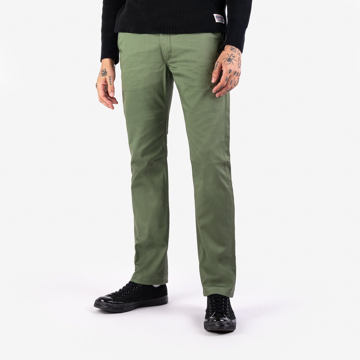 Iron Heart IH-721-OLV 9oz Mercerised Selvedge Cotton Slim
