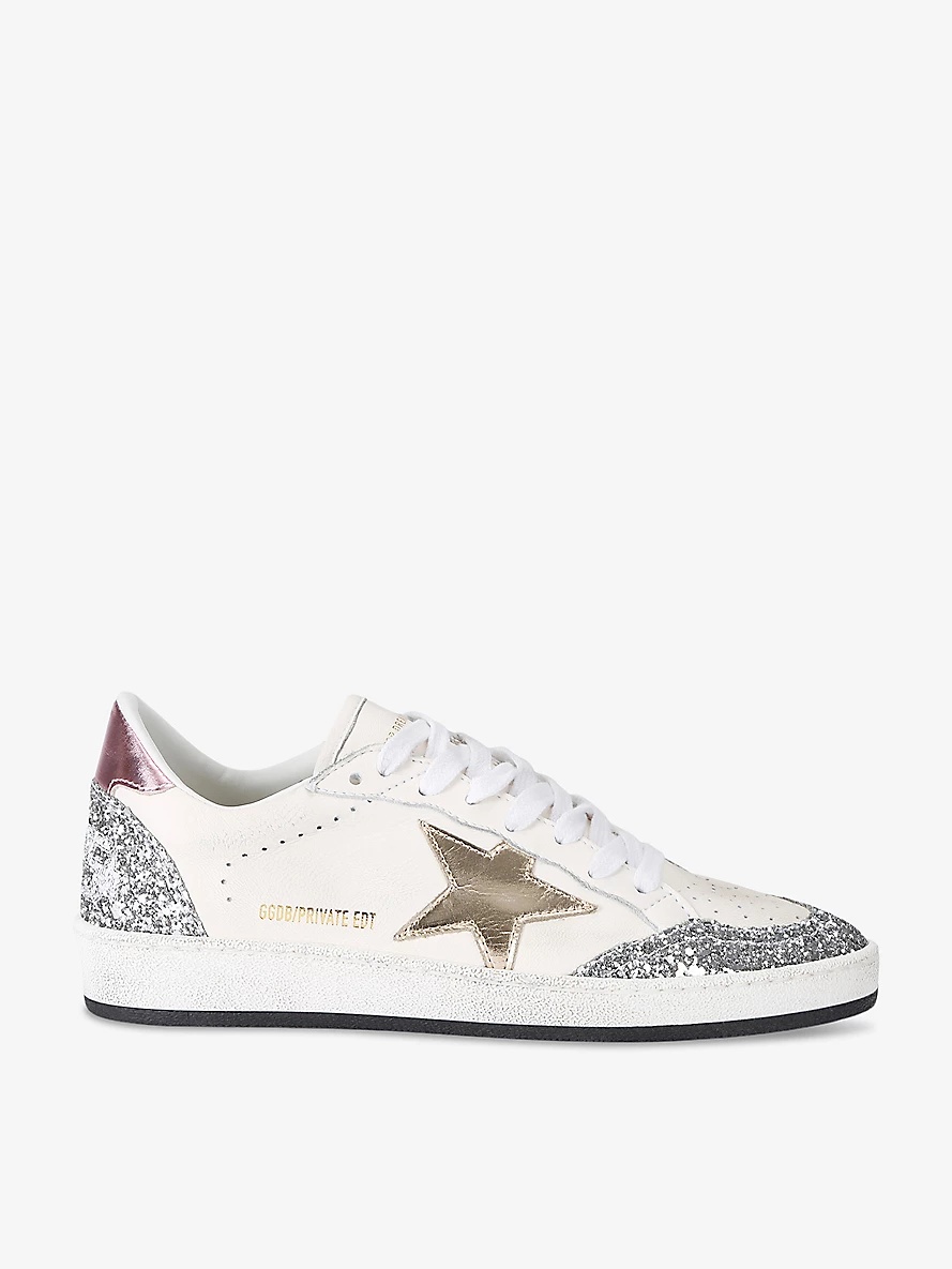 Ballstar Exclusive sequin-embellished leather low-top trainers - 1