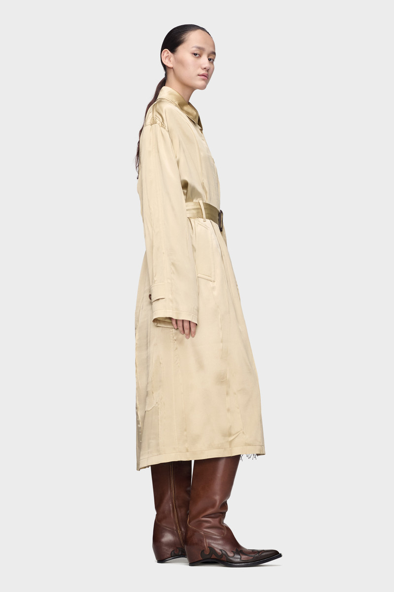 Creased Silk Trench Coat 3