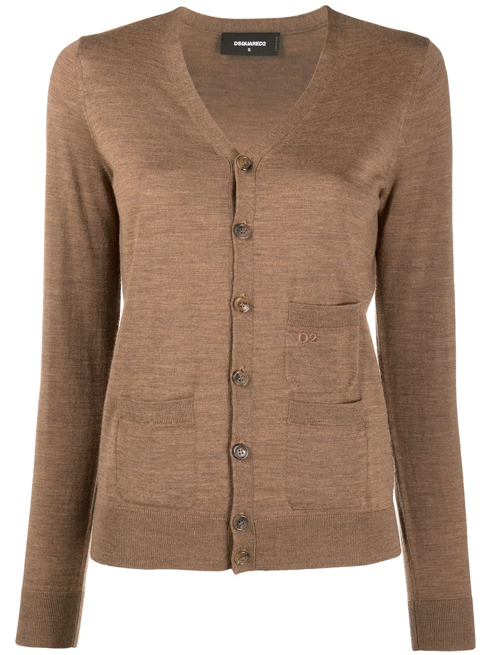 fine knit multi-pocket cardigan - 1