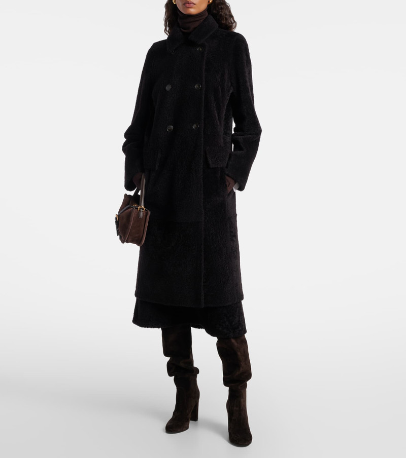 Yves Salomon Double-breasted shearling coat outlook