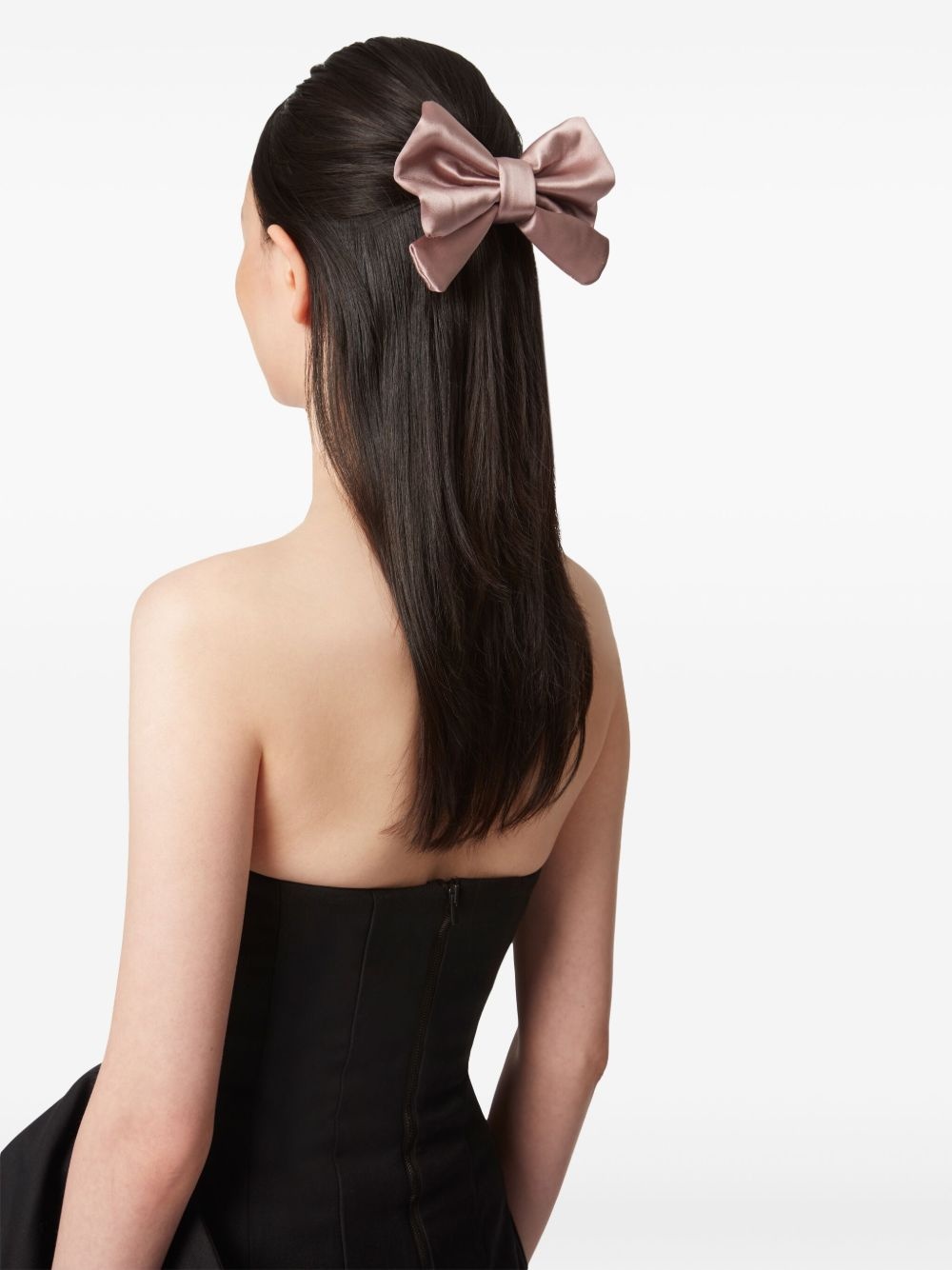 bow silk-satin hair clip - 3