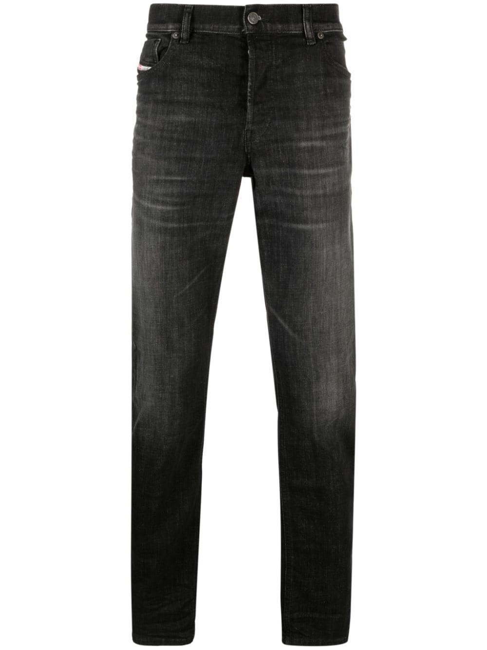 logo-patch cotton-blend tapered jeans - 1