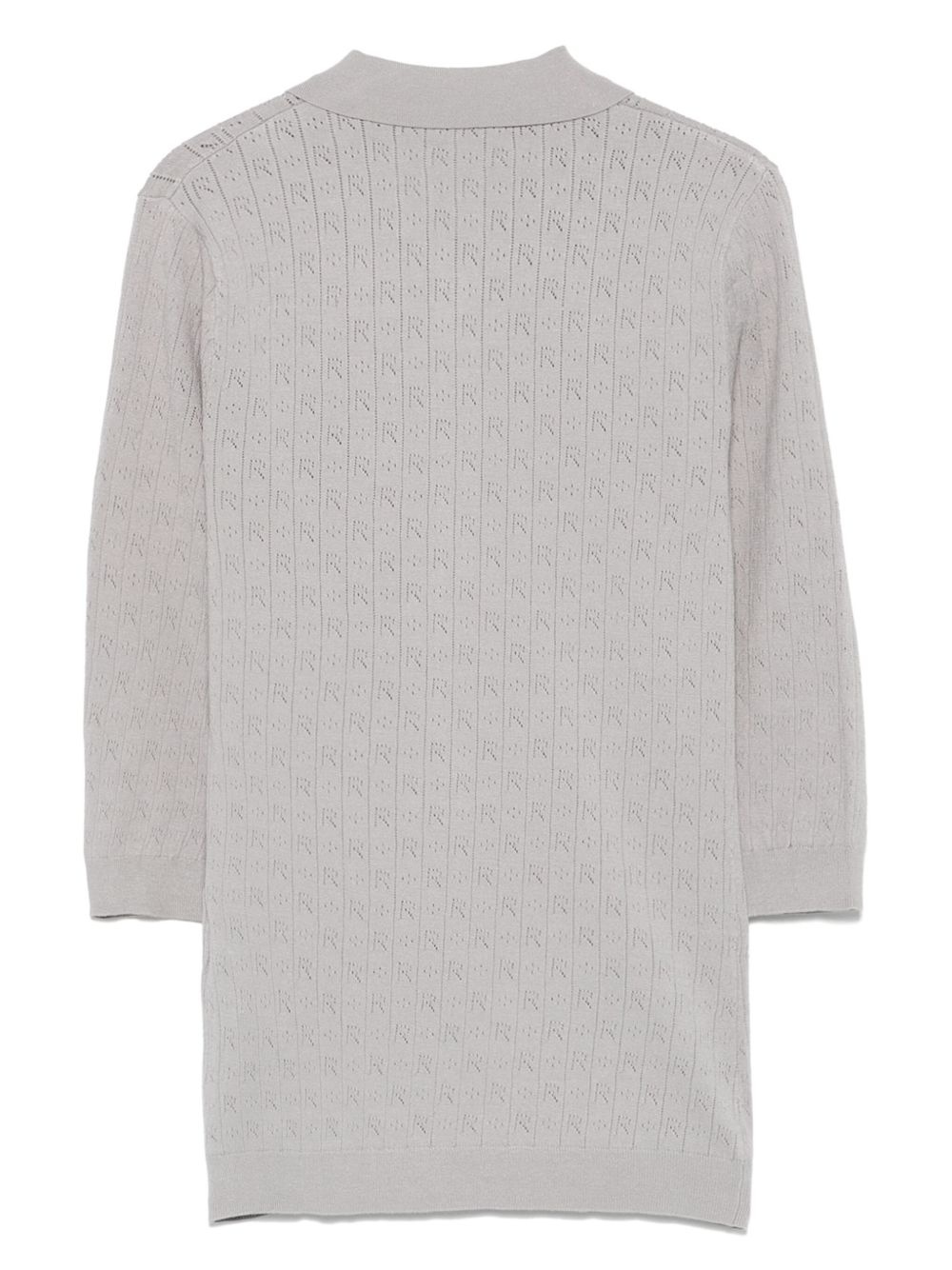 pointelle-knit polo top - 2