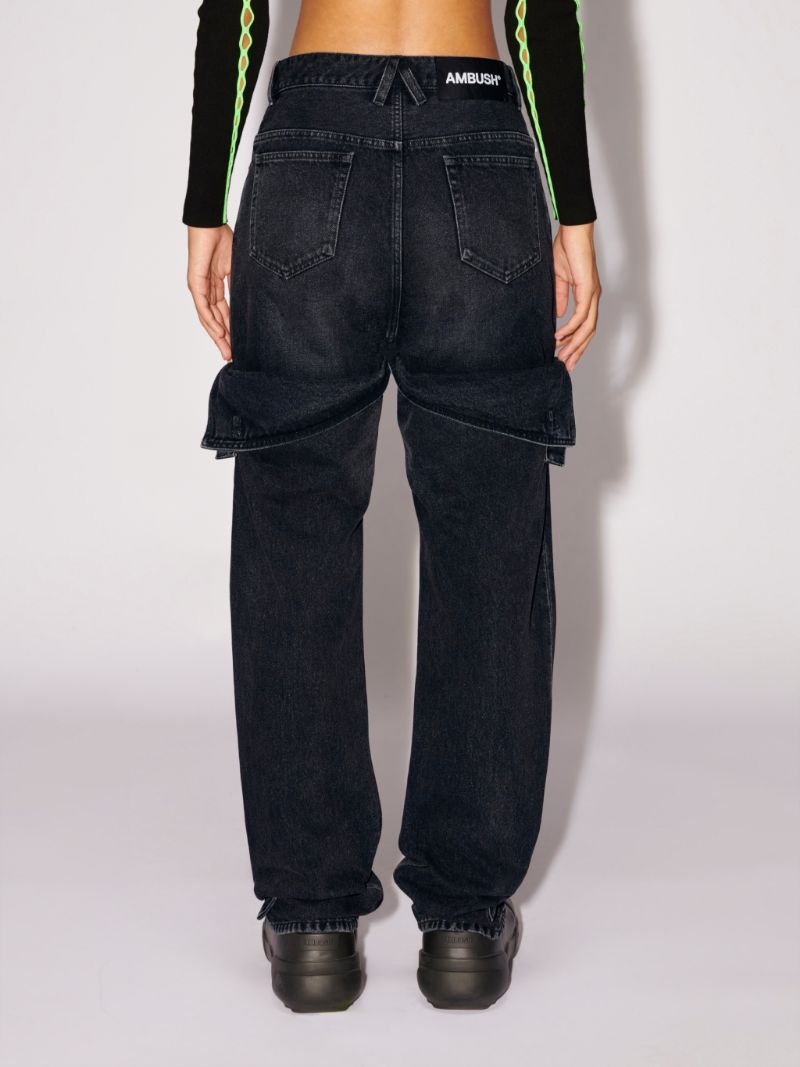 Detailed Denim Pants - 4