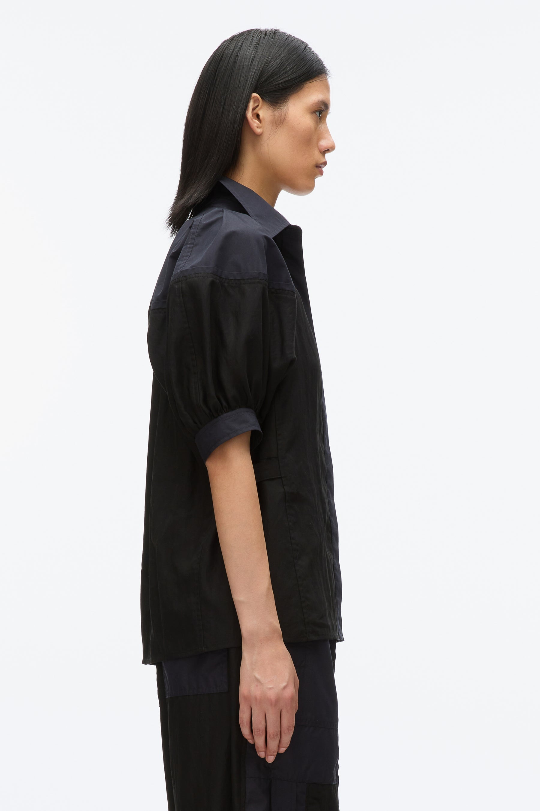 Lantern Sleeve Combo Shirt - 3