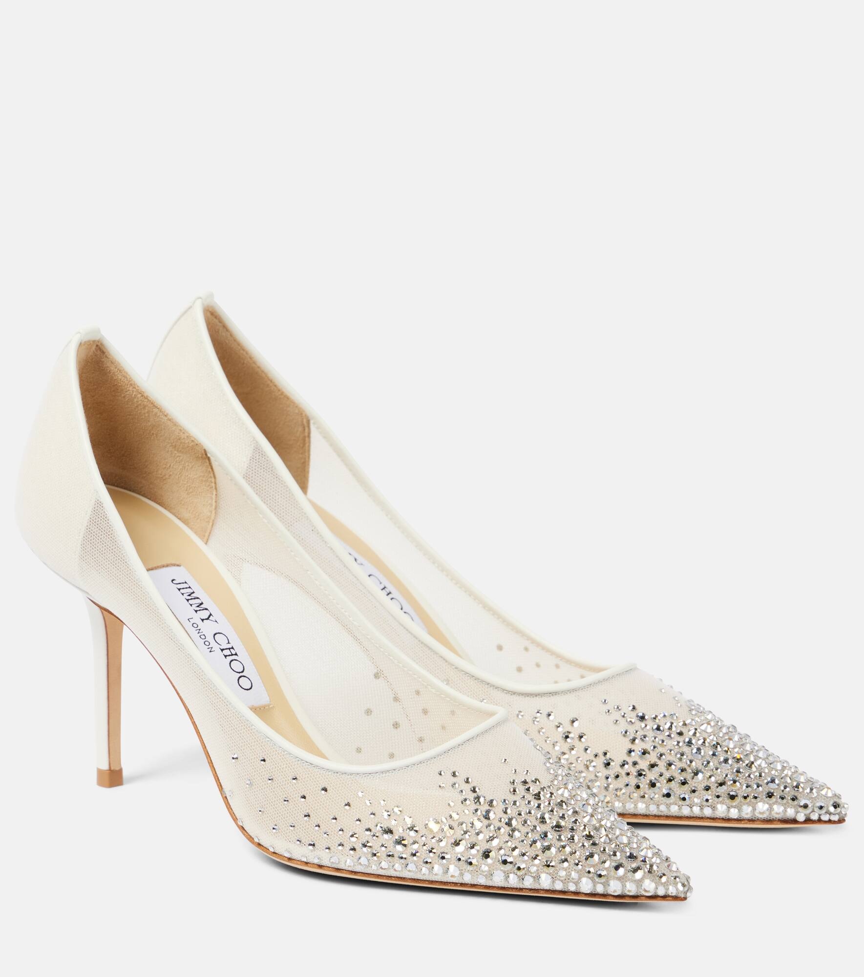 Love 85 crystal-embellished mesh pumps - 1