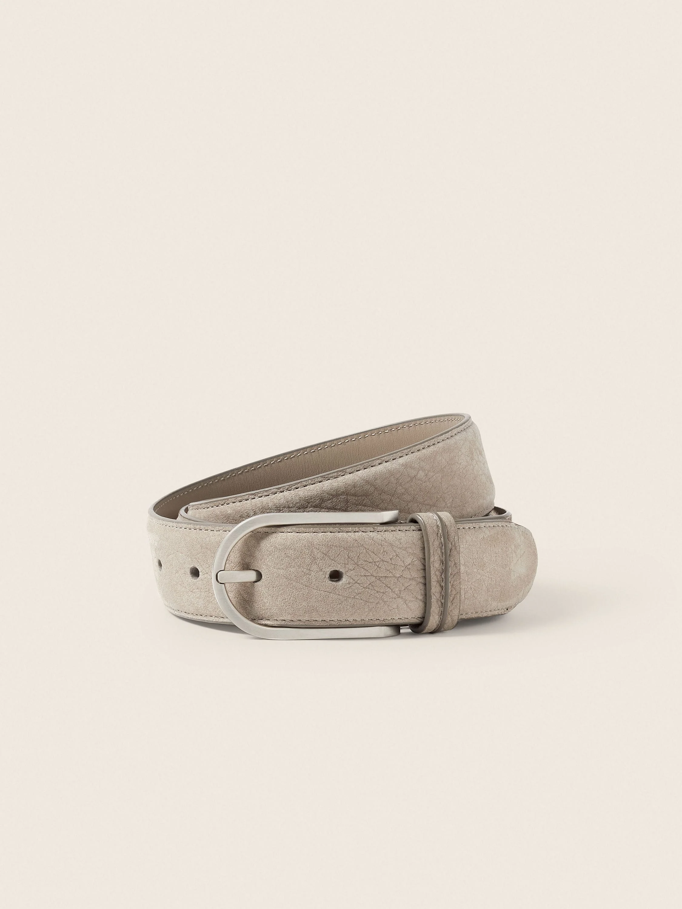 LIGHT TAUPE NUBUCK BELT - 1