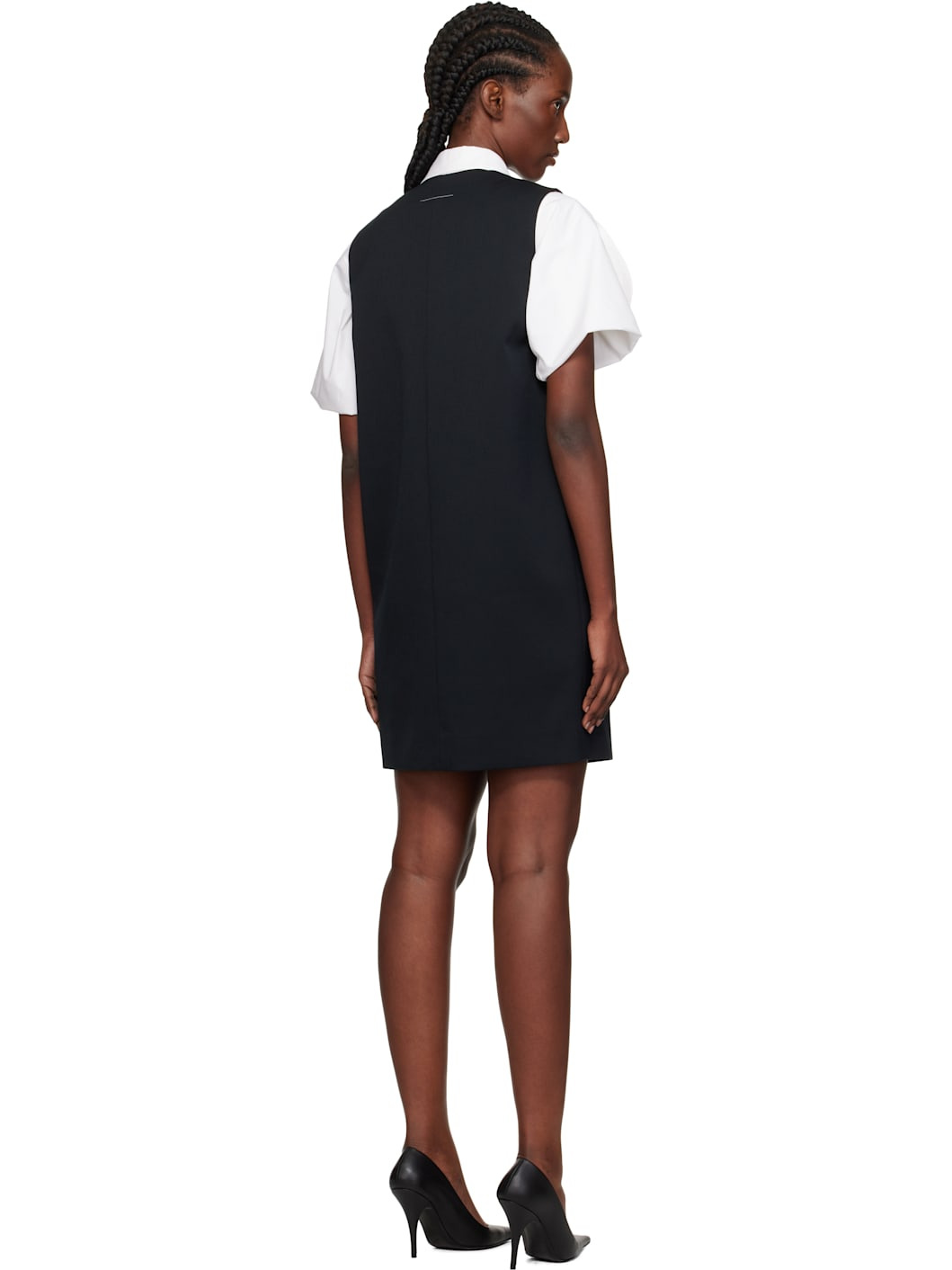 Black Tailoring Wool Minidress - 3