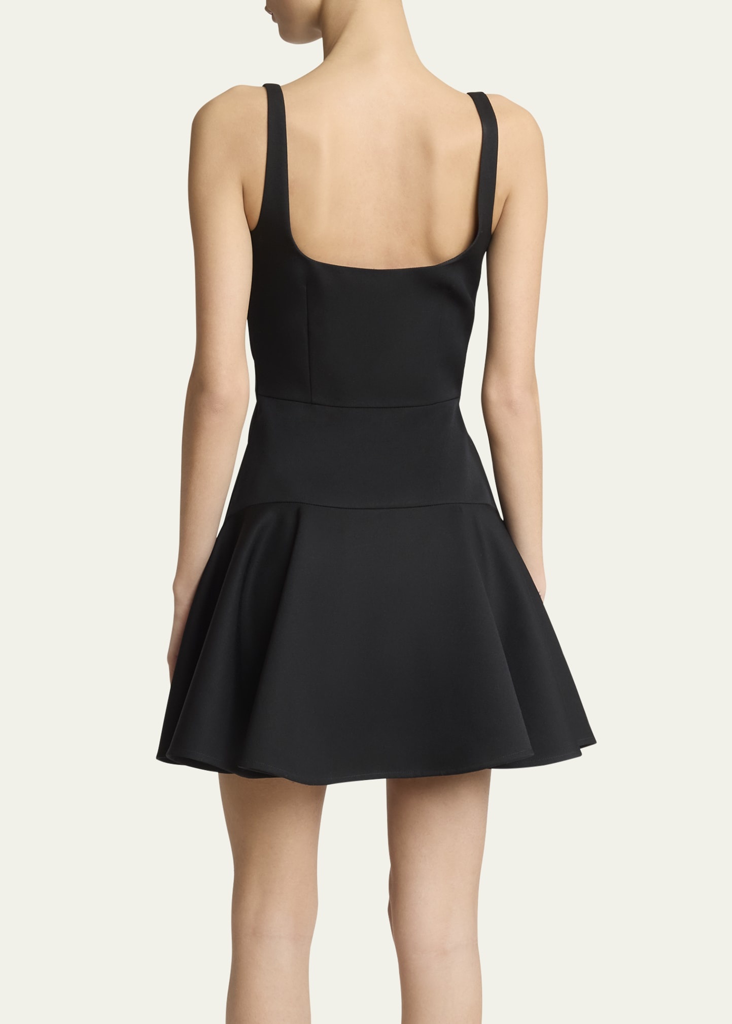 Square-Neck Sleeveless Ruffle Fluted Mini Dress - 3