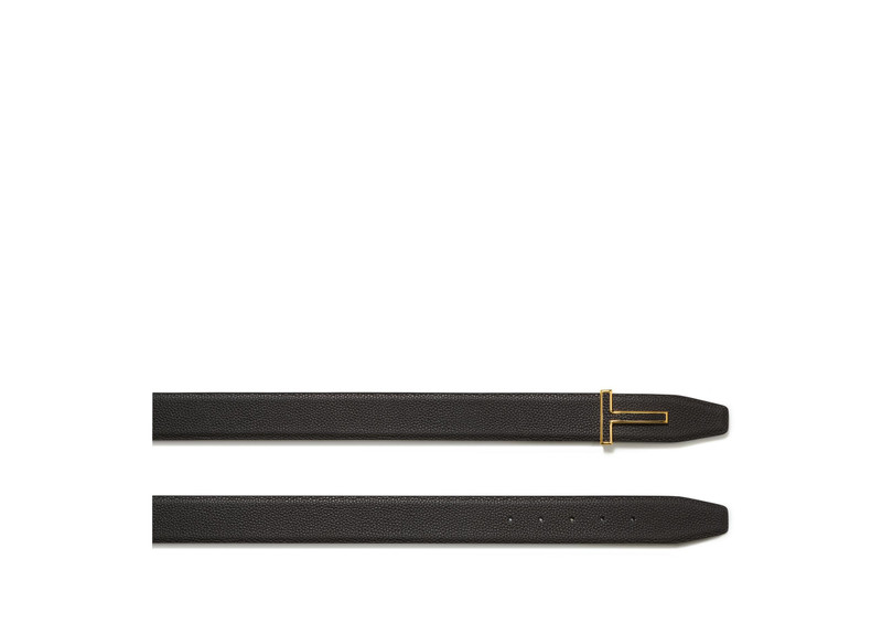 TOM FORD GRAIN LEATHER AND SMOOTH LEATHER LEATHER INSERT T BELT outlook