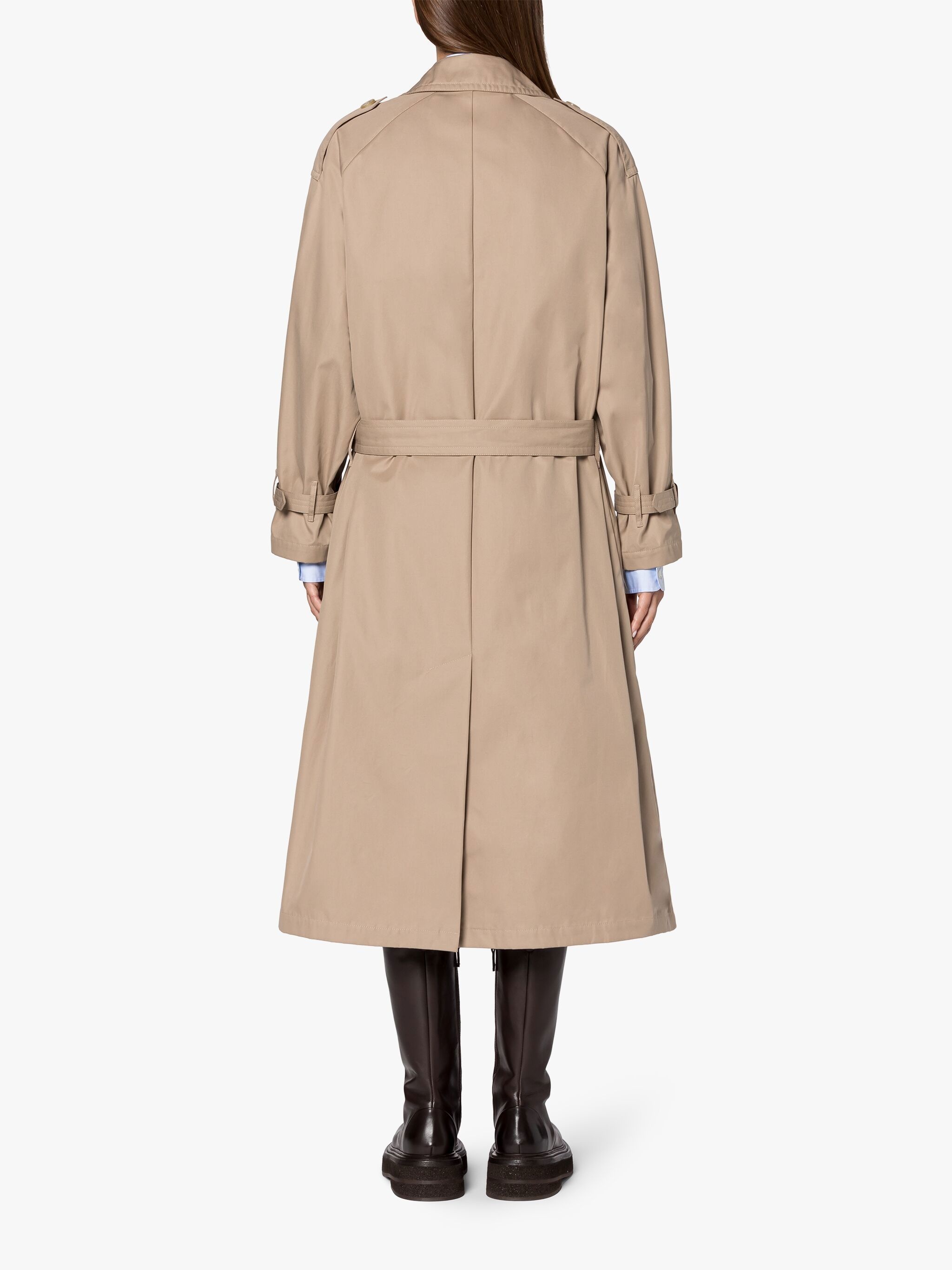 JAMIE-U SAND COTTON OVERSIZED TRENCH COAT - 2