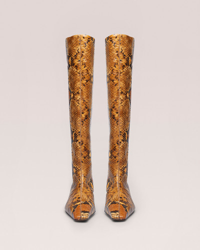 Nanushka PIPPA - Elongated square toe knee high boots with cylinder heels - Tan outlook