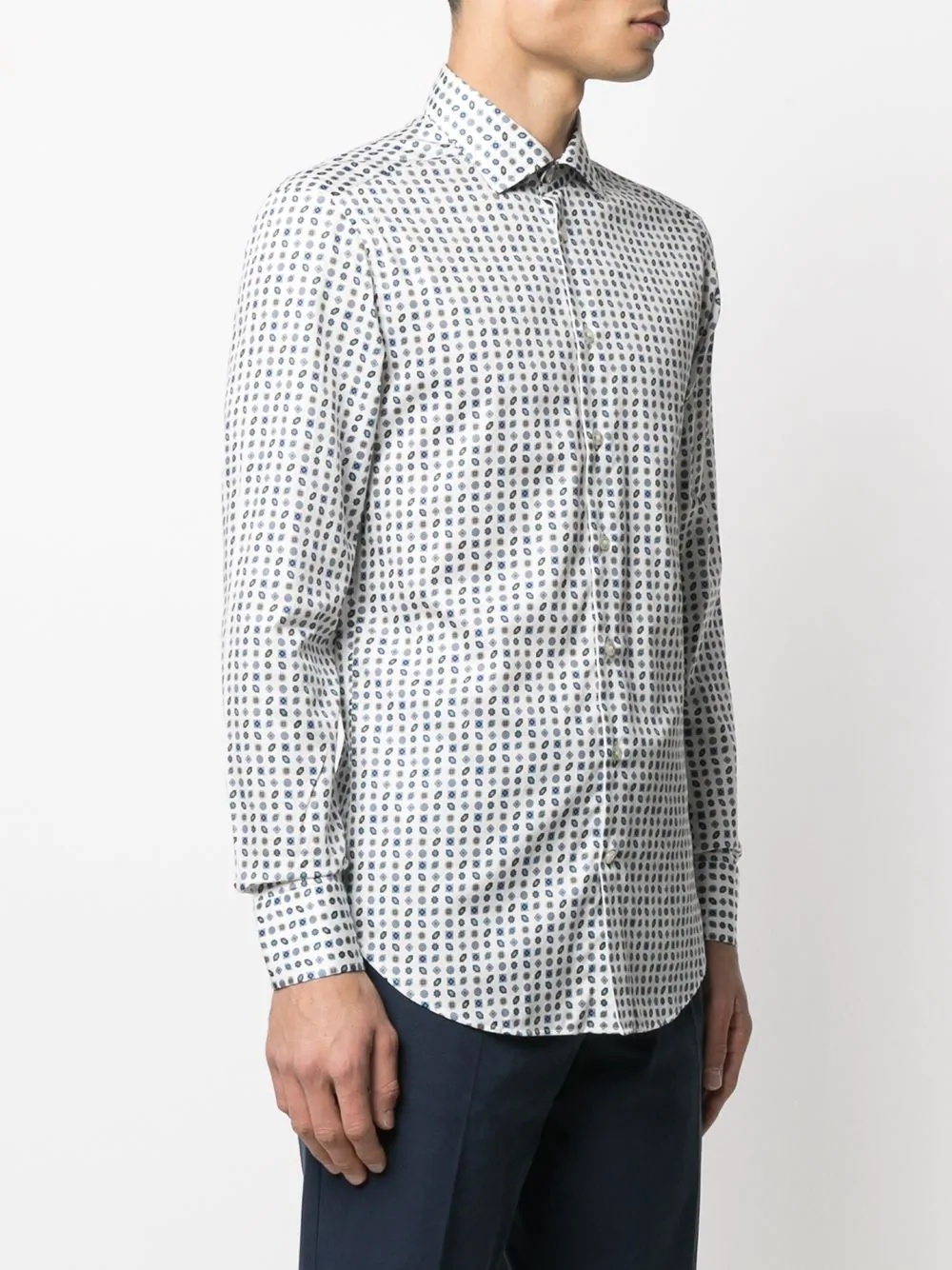 geometric-print long-sleeve shirt - 3