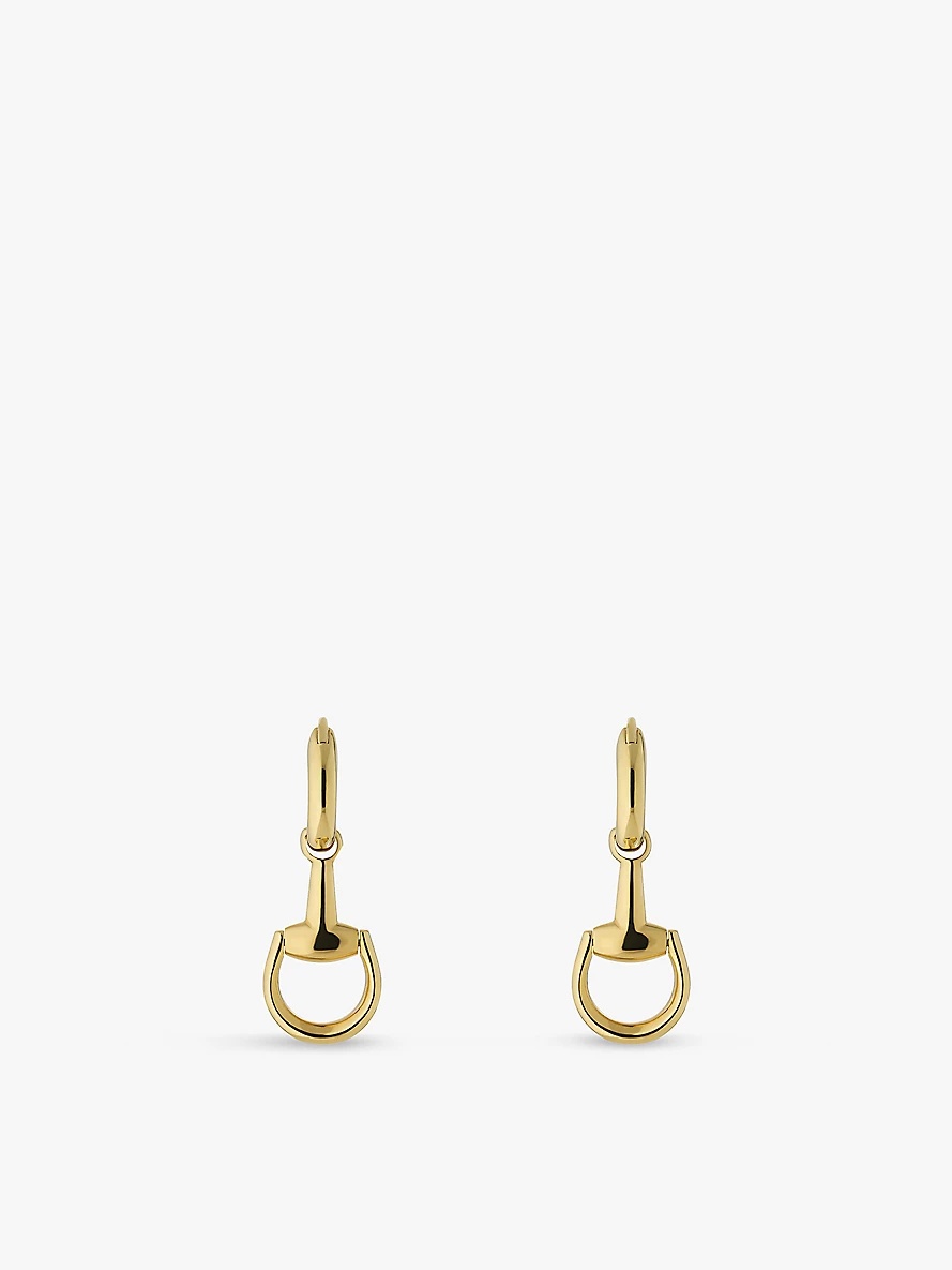 Horsebit 18ct yellow-gold hoop earrings - 1