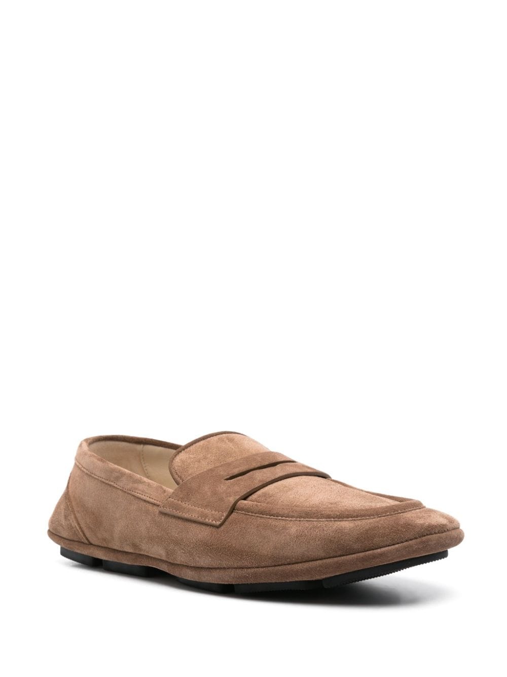 logo-plaque suede loafers - 2
