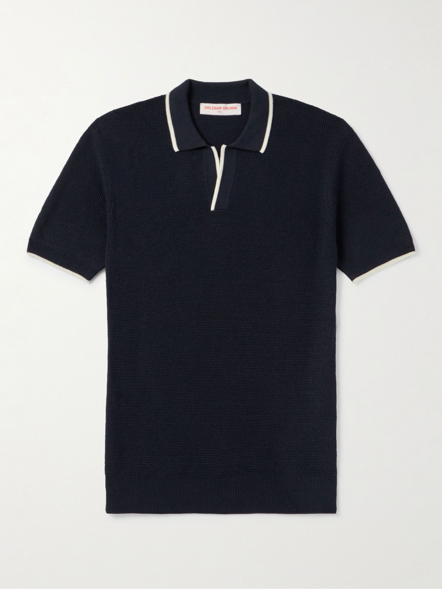 Horton Merino Wool Polo Shirt Navy - 1