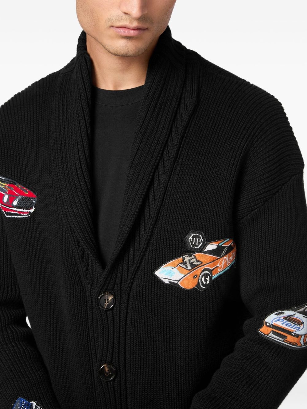 car-intarsia cardigan - 5