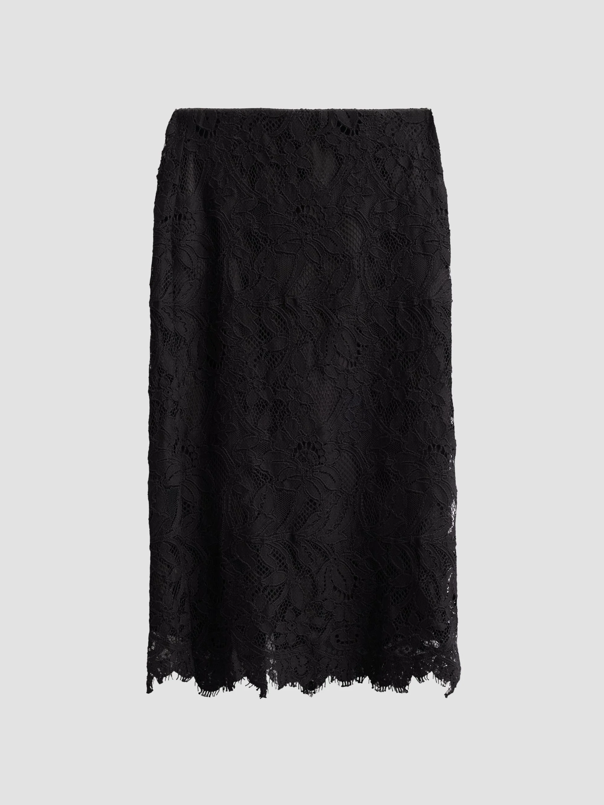 Women's Simone Corded Lace Midi Skirt - Black - 1