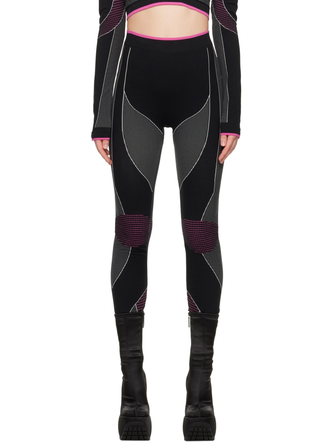 Black & Pink Rossignol Edition Seamless Leggings - 1