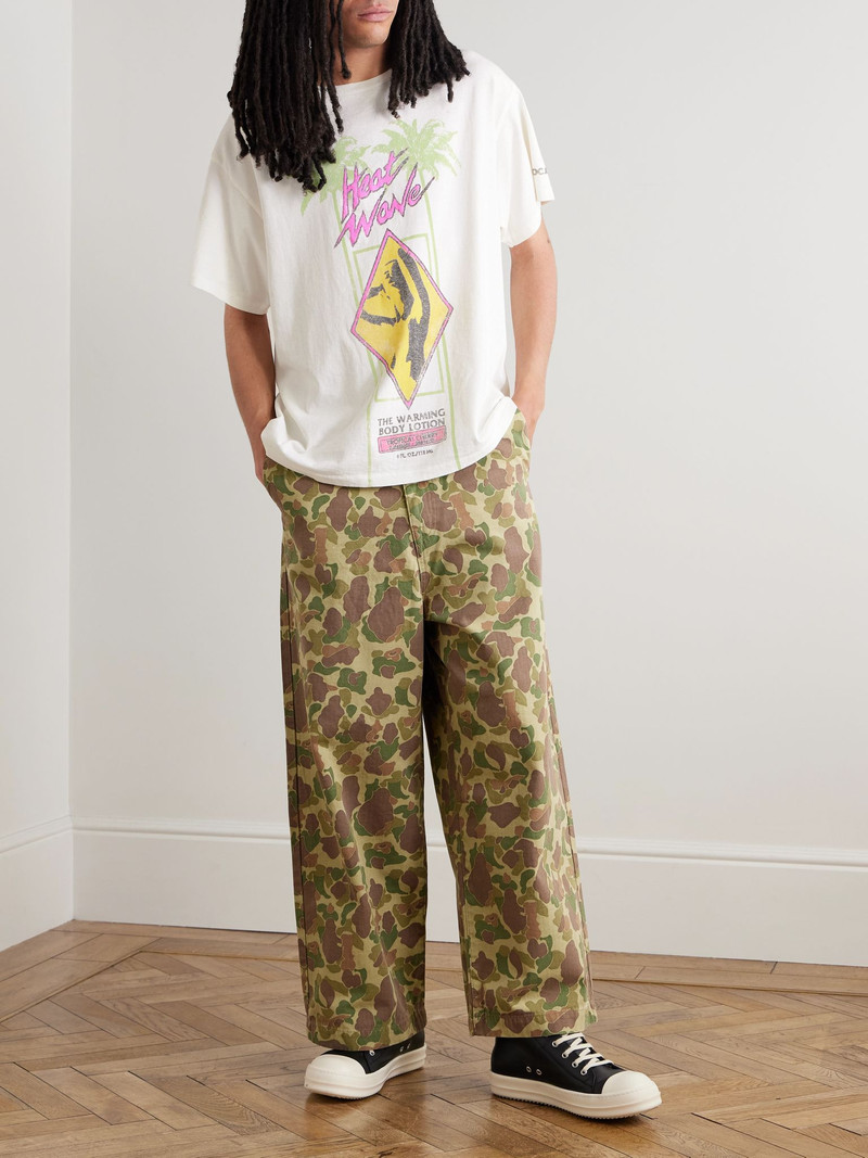 GALLERY DEPT. + Doc Johnson Heat Wave Glittered Printed Cotton-Jersey T-Shirt Off-white outlook