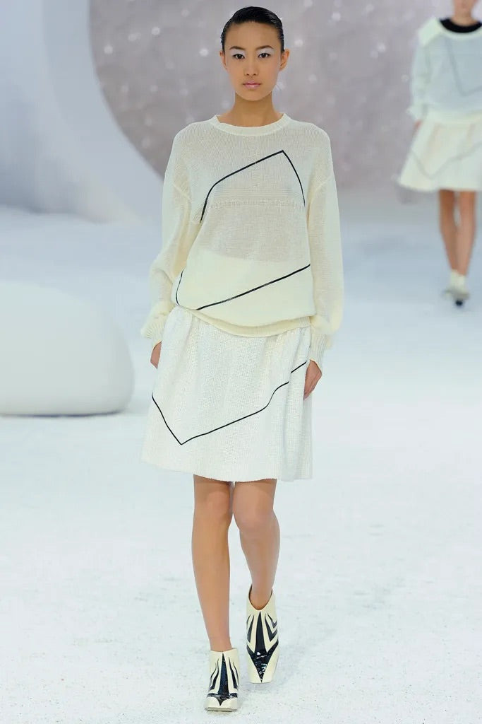 Chanel ss12 Karl square line geometric knit sweater - 2