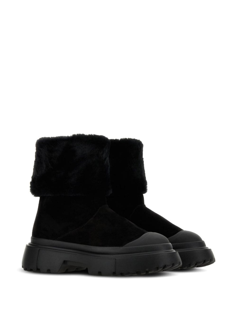 faux-fur suede boots - 2