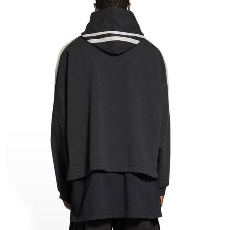 Balenciaga Sporty B Striped SLeeve Hoodie Oversized 'Black White' 704023TMVG23869 - 5