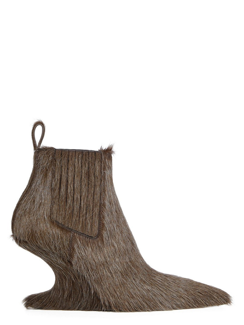 Calf Hair Cantilever Ankle Sharp Boots 1