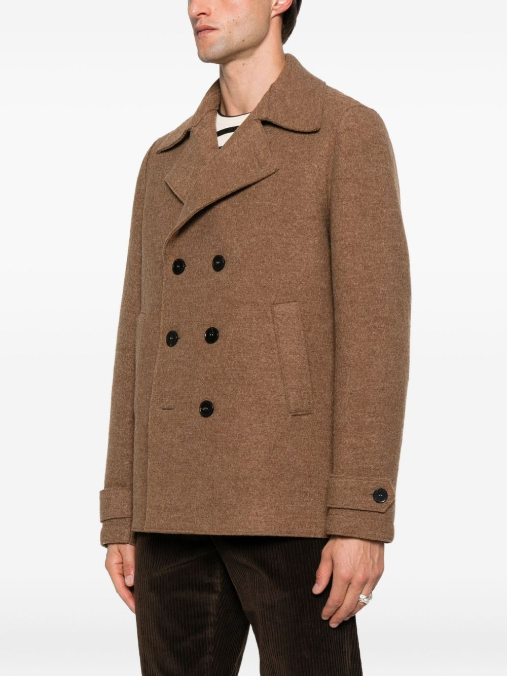 double-breasted wool peacoat - 3