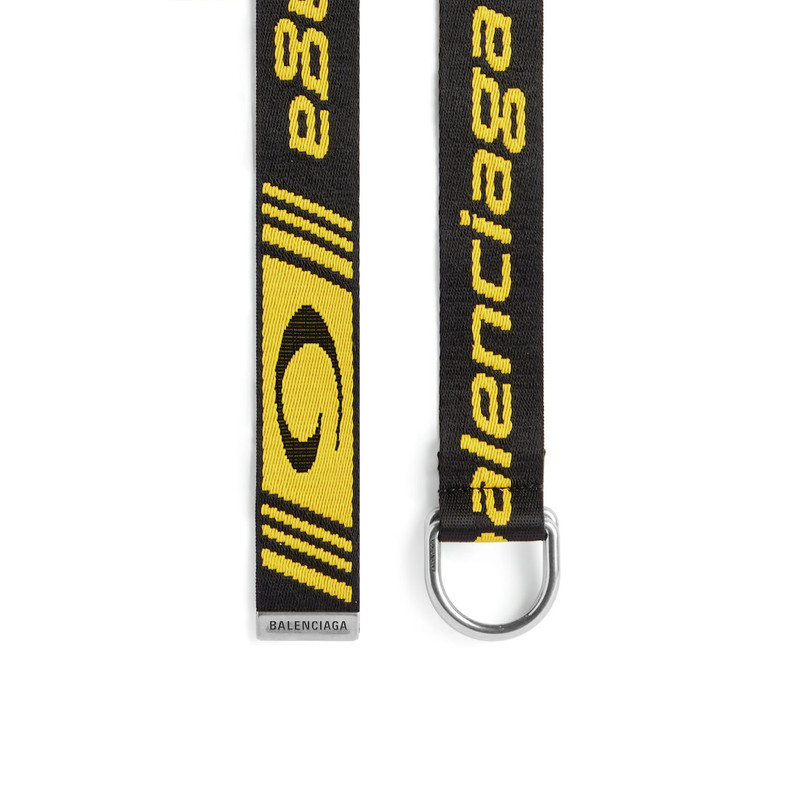Men's D Ring Belt in Black/yellow - 1